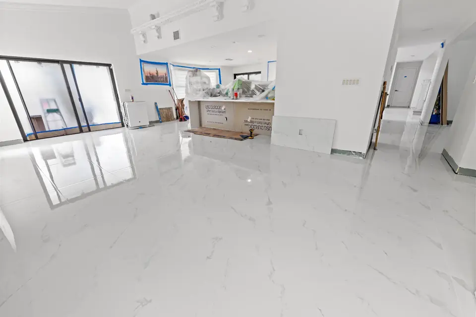 Flooring installation project progress