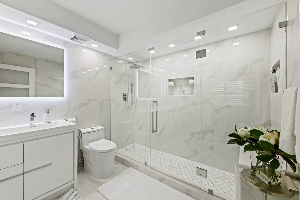 Finished bathroom interior