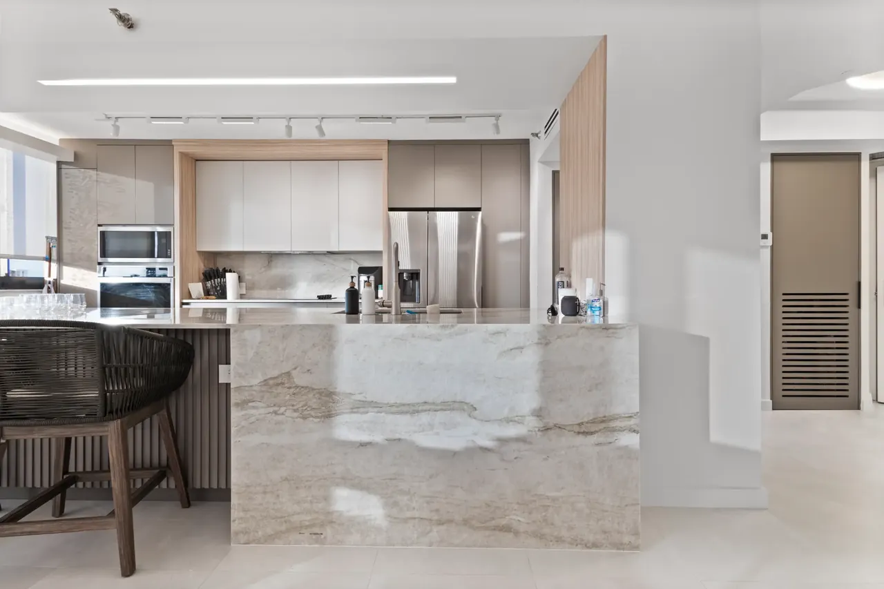 Finished kitchen detail with custom cabinetry and interior finishes
