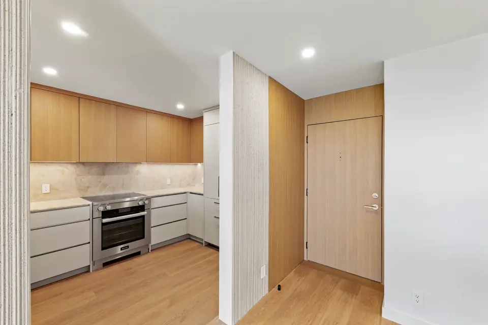 Finished kitchen with flooring detail