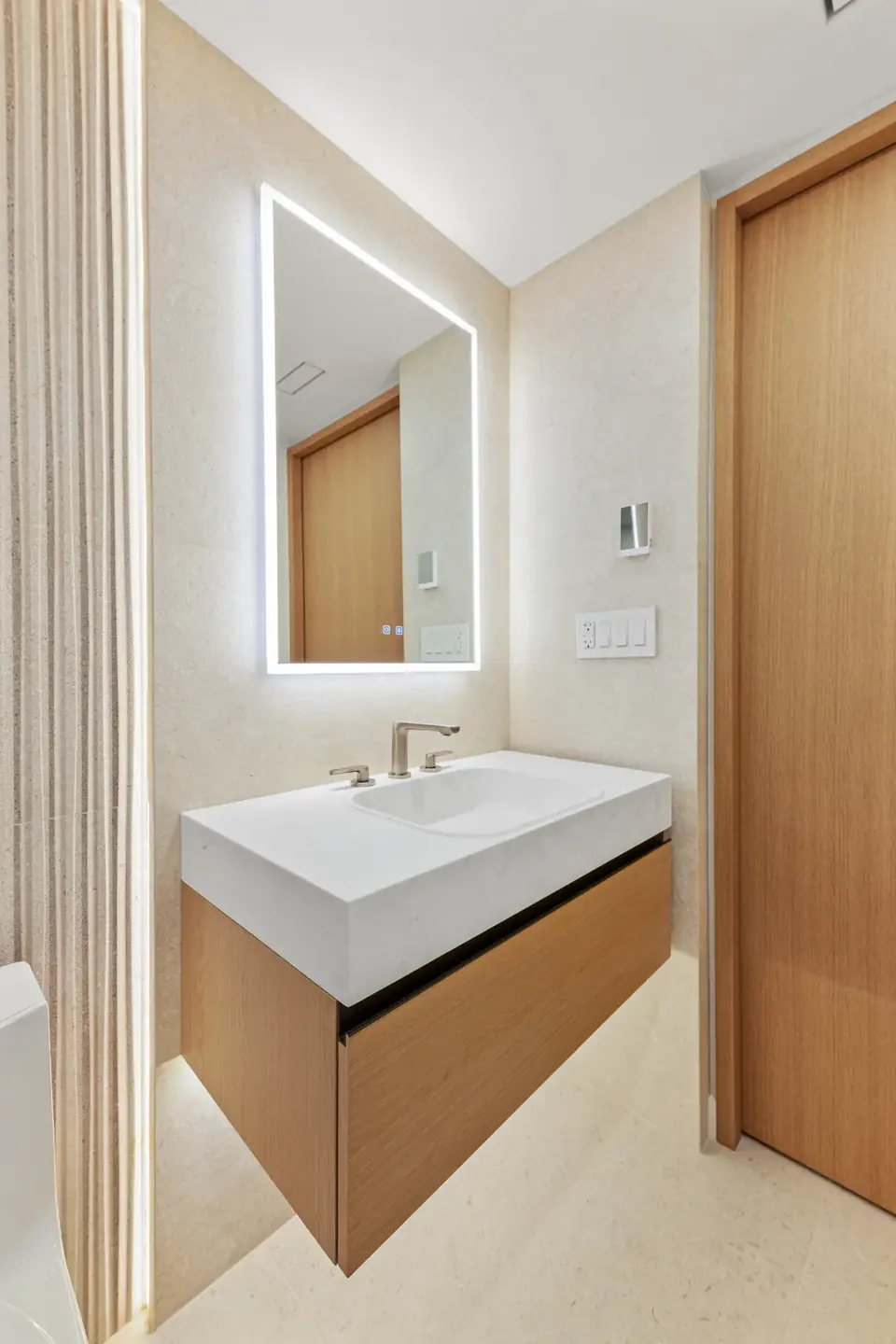 Finished bathroom renovation detail