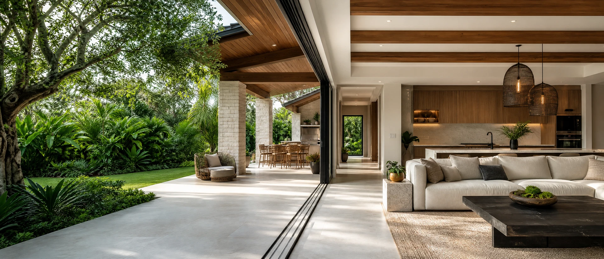 Generic editorial view of a Homestead indoor-outdoor great room renovation